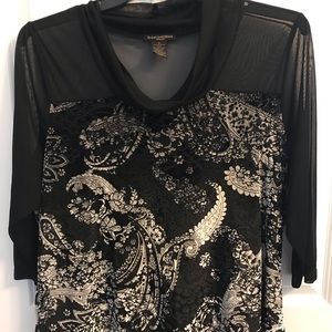 Burnout top with sheer sleeves size 1x